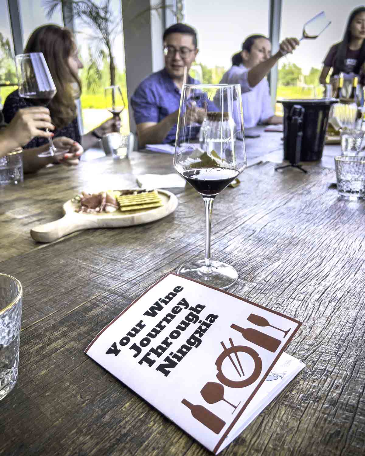 Wine tasting table at Silver Heights
