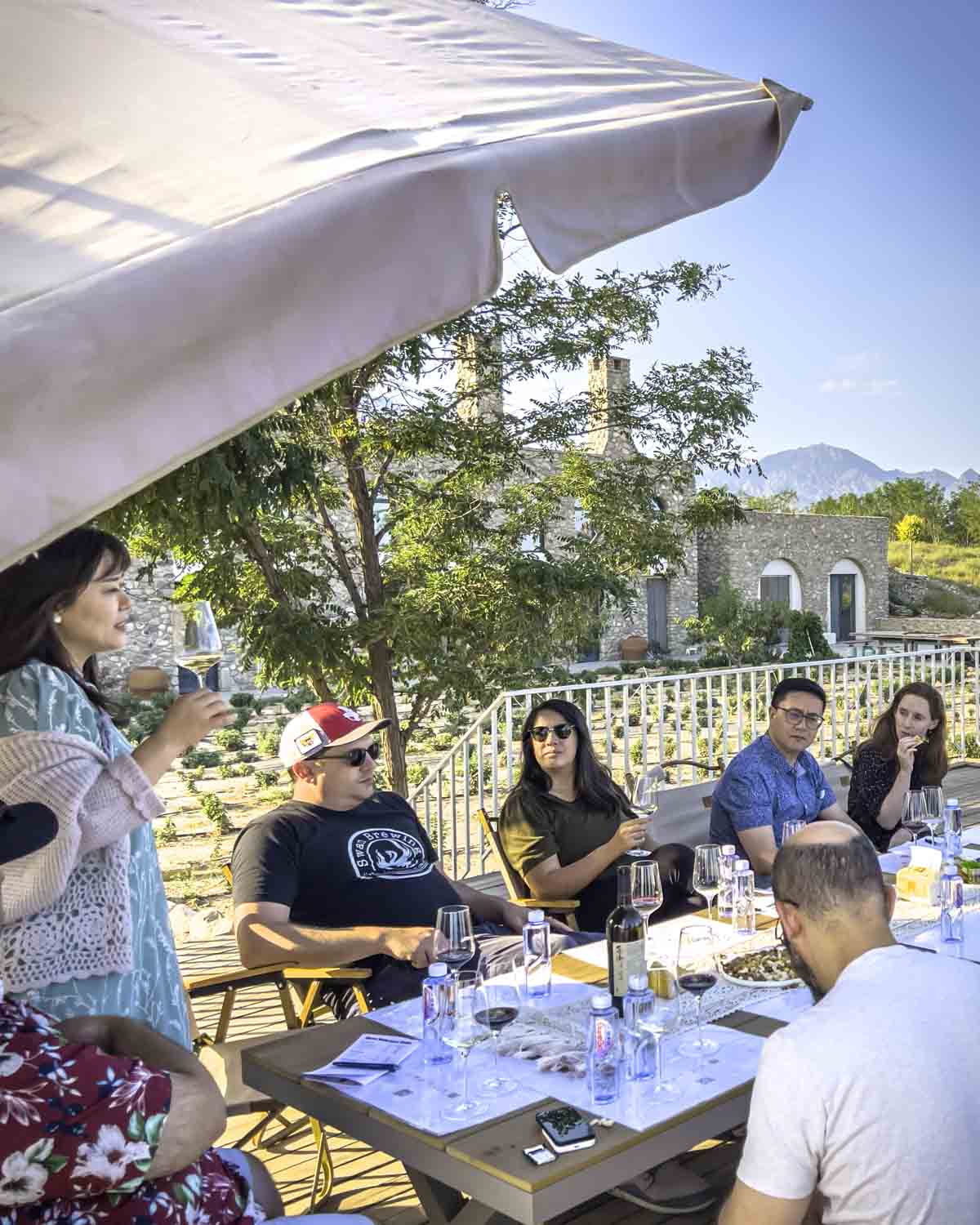 Outdoor tasting at Charme